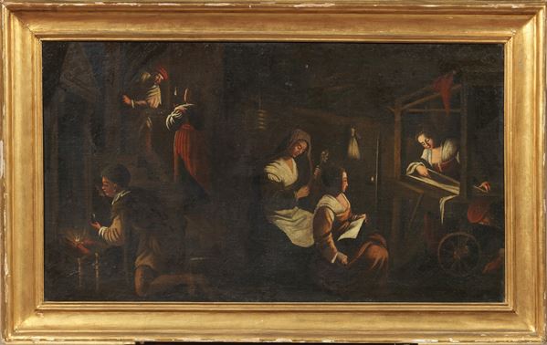 Scuola dei Bassano del XVII secolo - Tessitrici