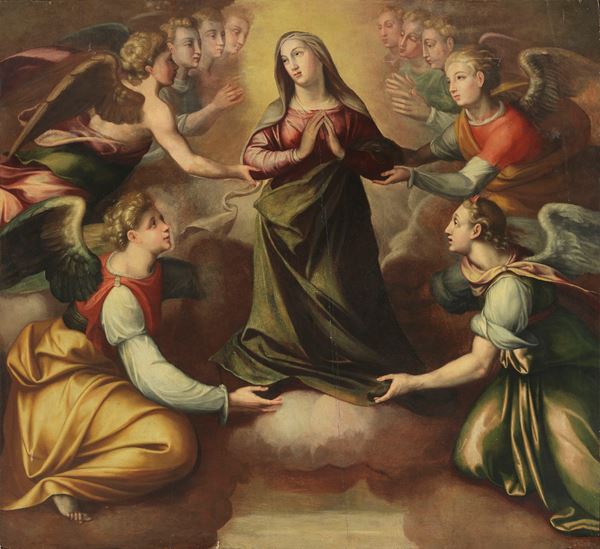 Scuola Italia centrale fine XVI secolo - Assunzione della Vergine