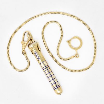 Portamine con Catena da Orologio in Oro Giallo