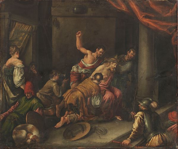 Bottega di Francesco Bassano il Giovane del XVII secolo - Cristo fustigato