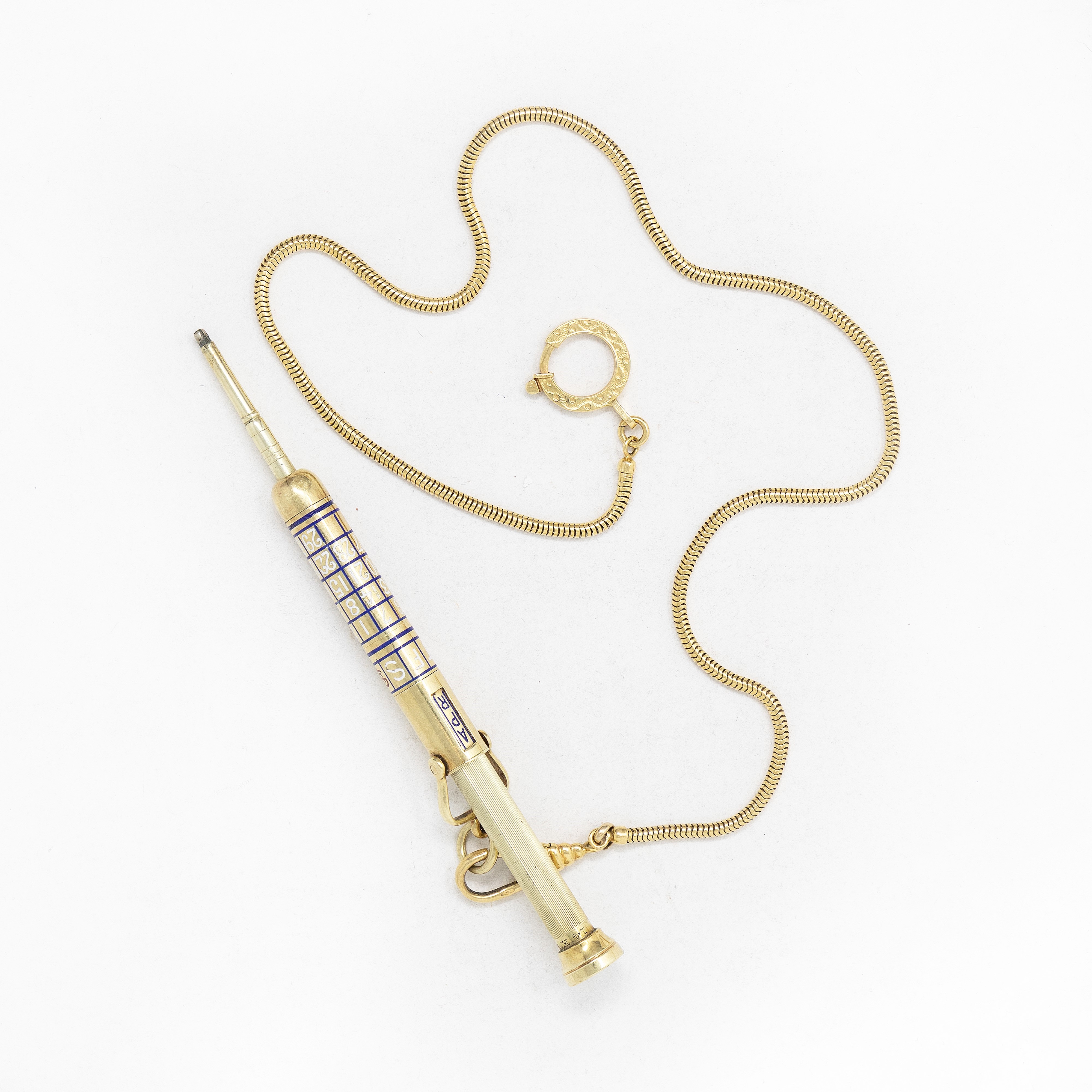 Portamine con Catena da Orologio in Oro Giallo