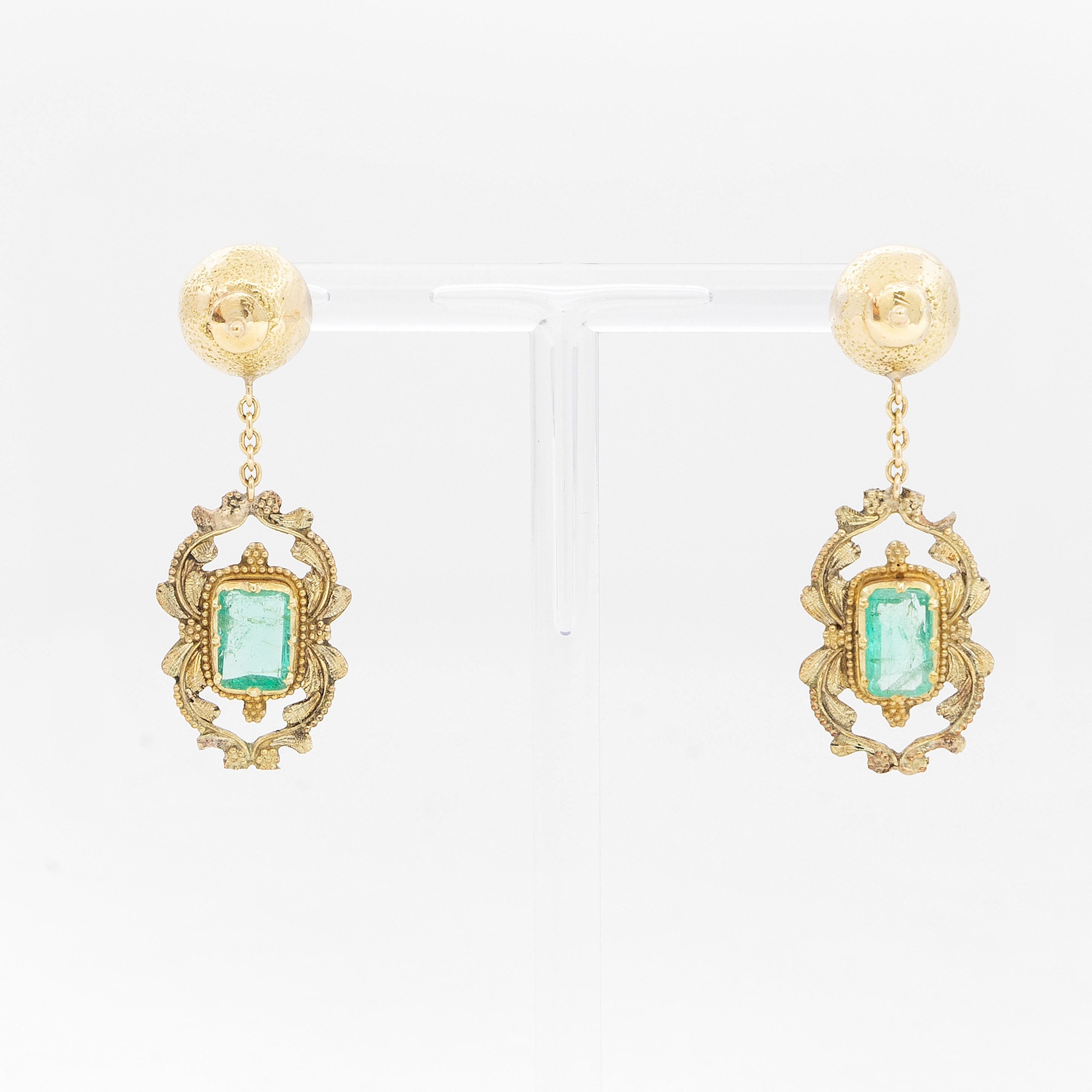Demi Parure in Oro Giallo e Smeraldi