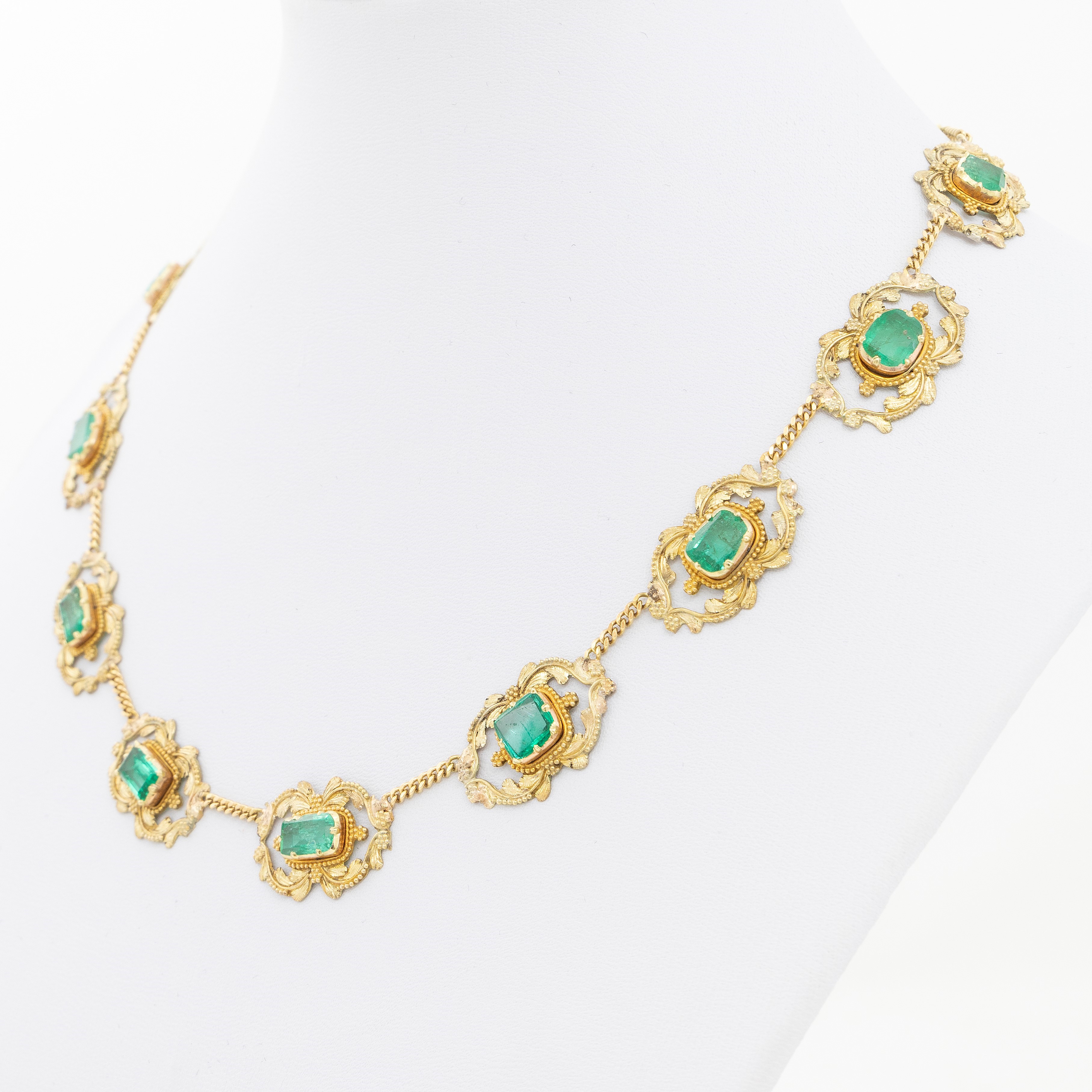 Demi Parure in Oro Giallo e Smeraldi