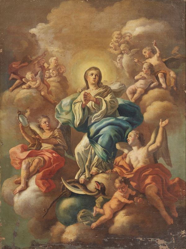 Scuola napoletana fine XVII secolo - Assunzione della Vergine