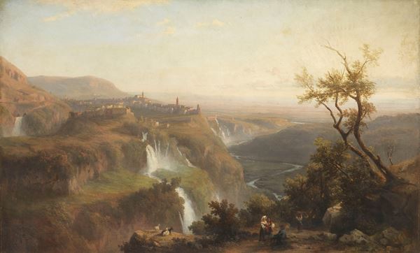 Ignoto del XIX secolo - Veduta delle cascate di Tivoli
