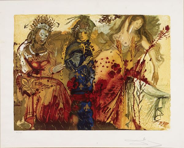 Salvador Dal&#237; : Estate  - Litografia a colori, es. 45/195 - Auction Paintings,  [..]