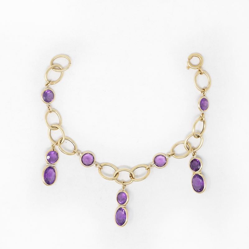 Bracciale in Oro Giallo e Ametiste