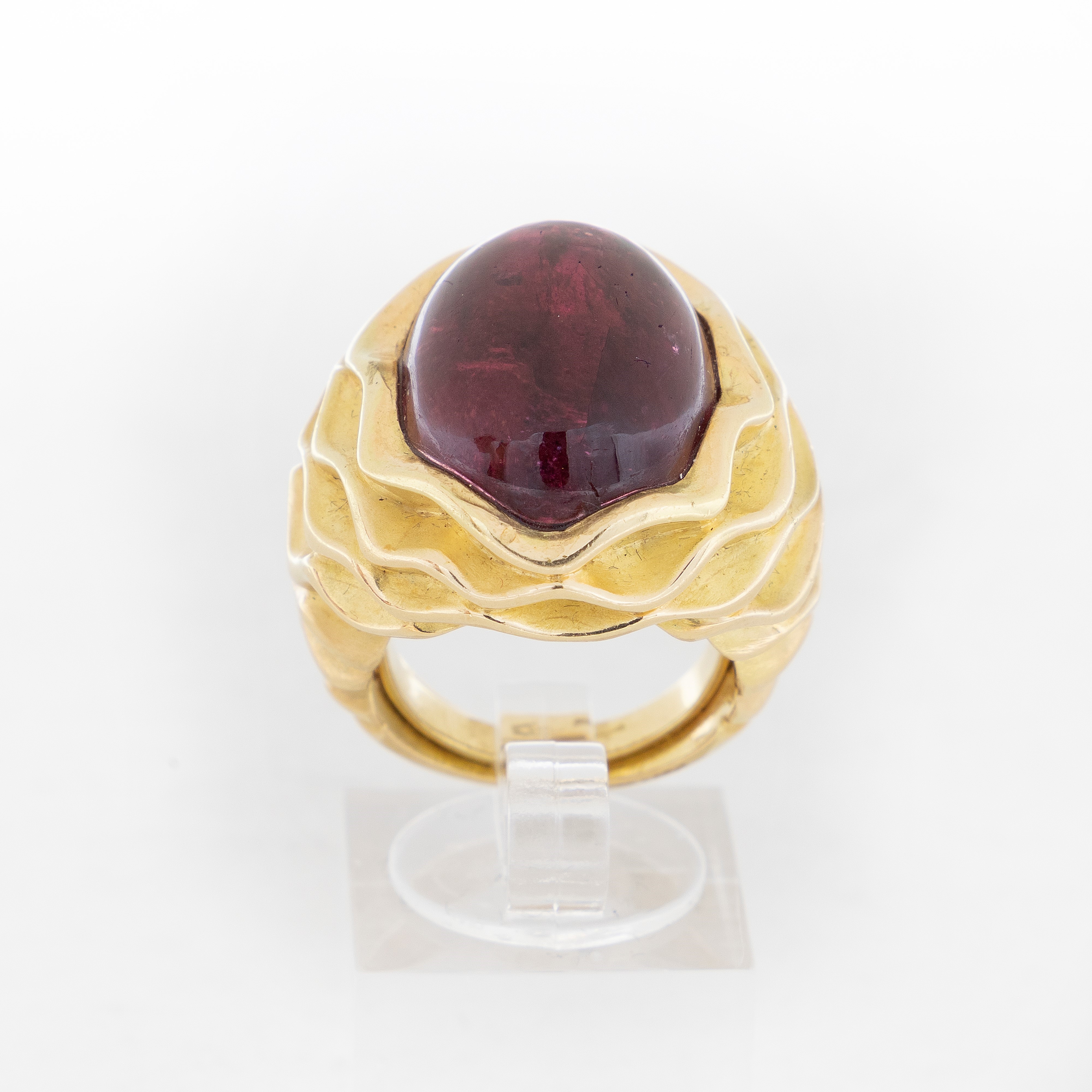 Anello a Fascia in Oro Giallo e Tormalina