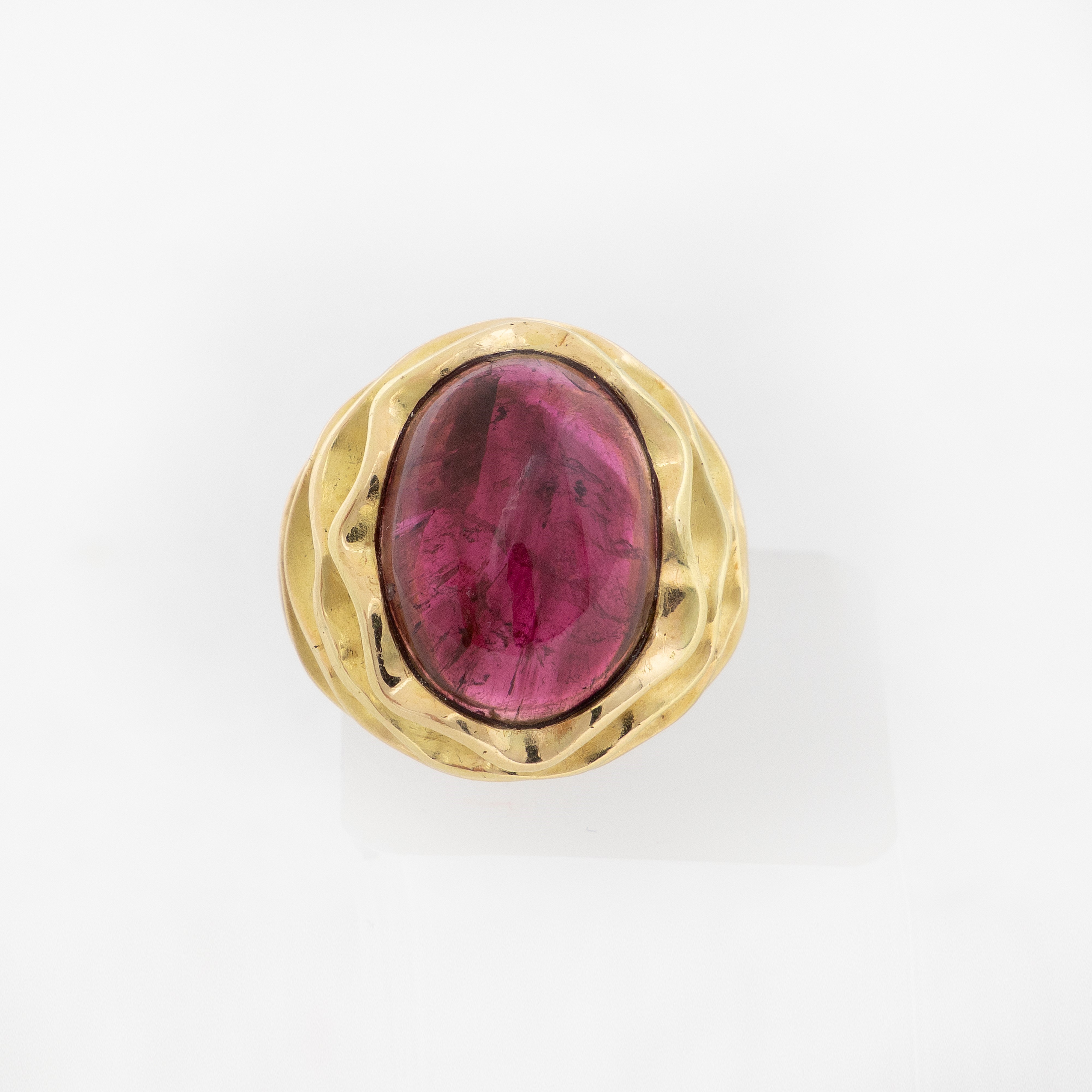 Anello a Fascia in Oro Giallo e Tormalina
