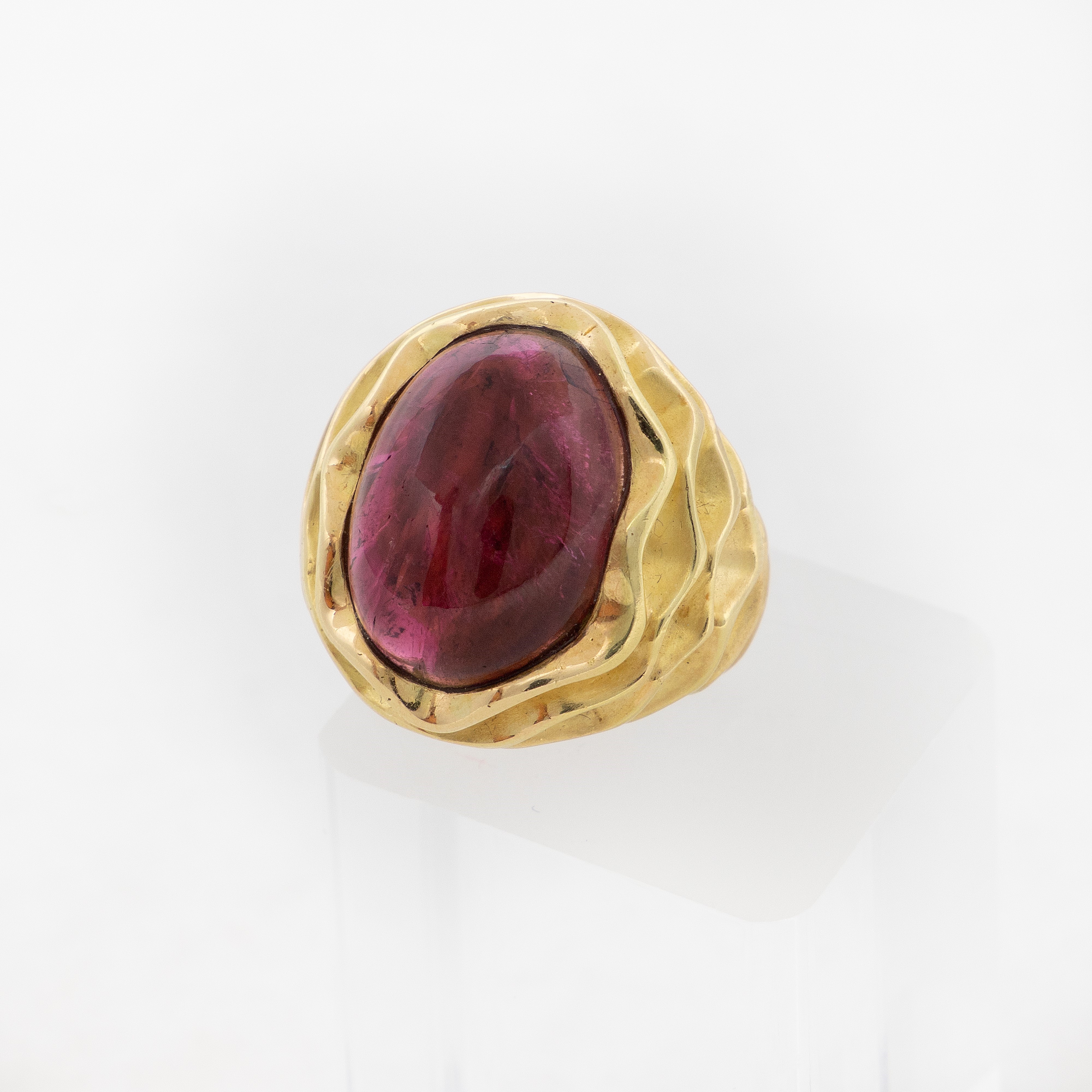 Anello a Fascia in Oro Giallo e Tormalina