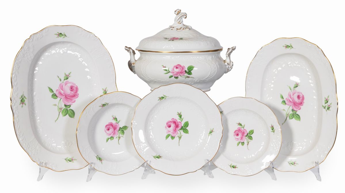 Servizio da Tavola in Porcellana Meissen "rote Rose"