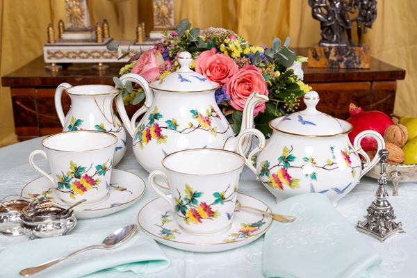 Elegante servizio da tè in porcellana Richard Ginori
