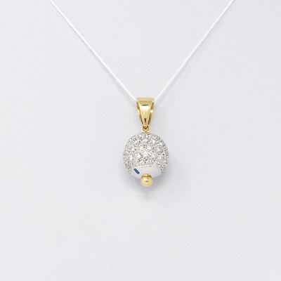 Pendente a Sfera in Oro Bicolore con Diamanti