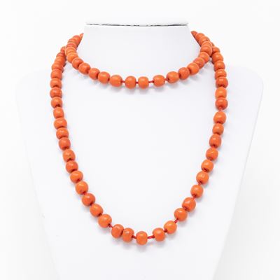 Antica Collana in Corallo Rosso-arancio