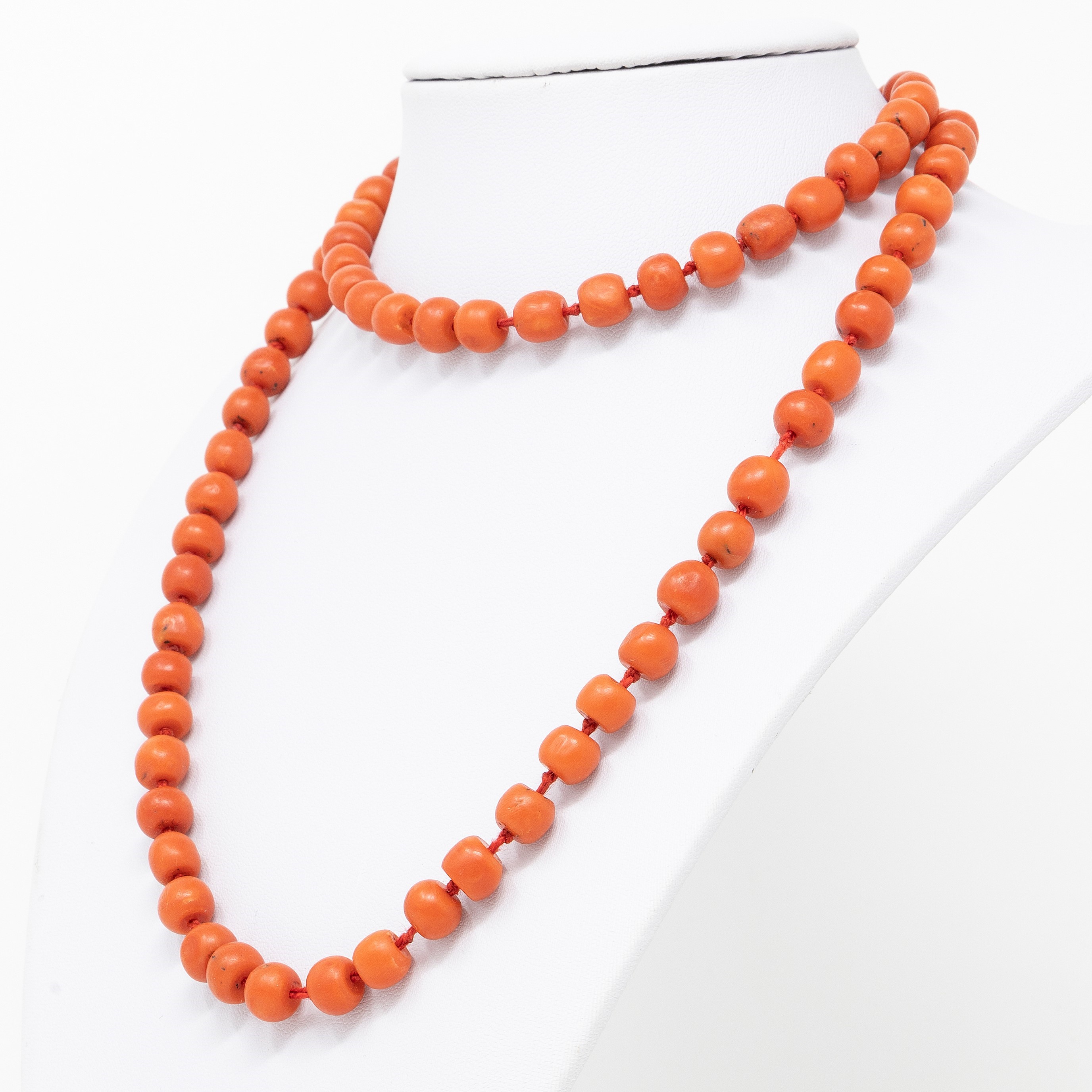 Antica Collana in Corallo Rosso-arancio