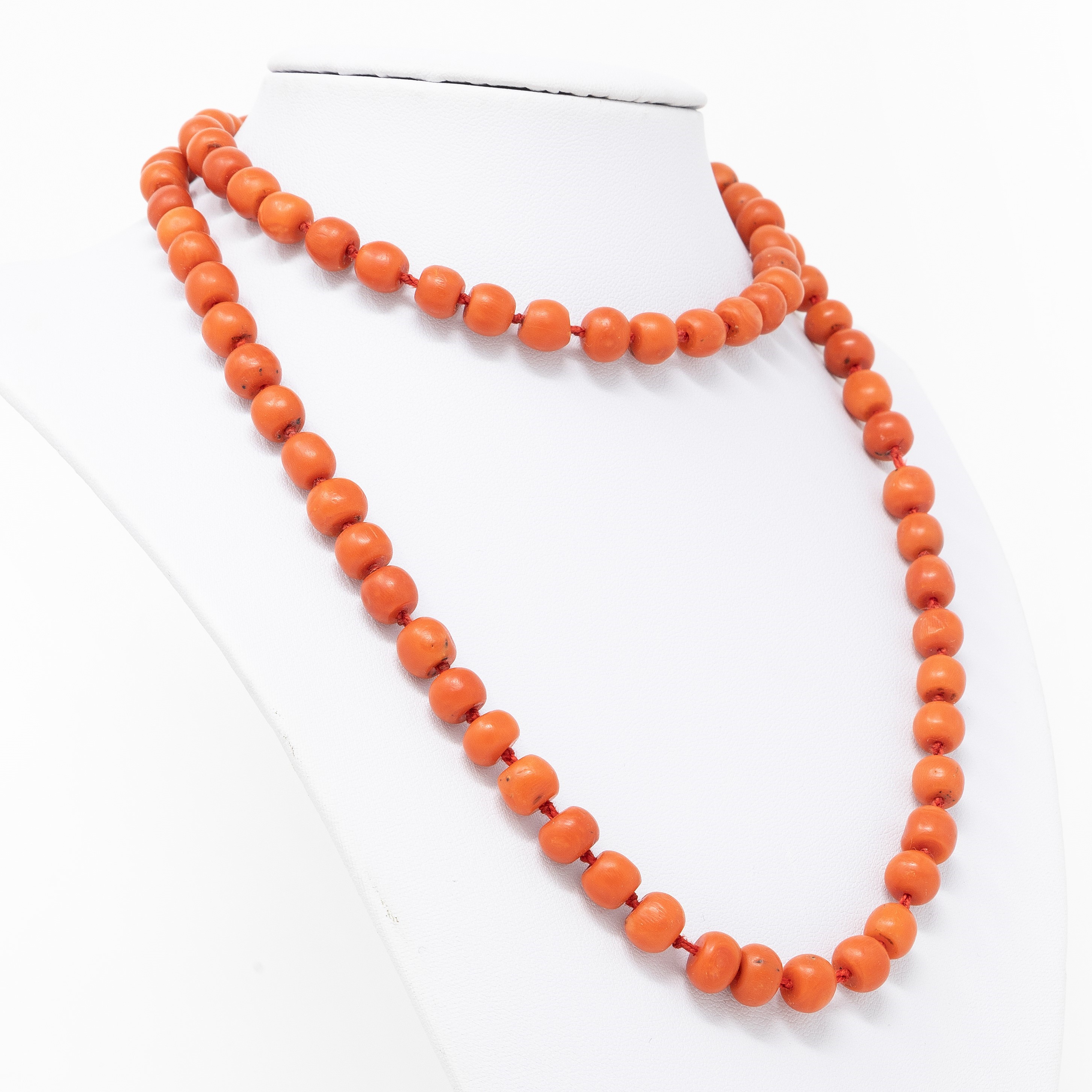 Antica Collana in Corallo Rosso-arancio