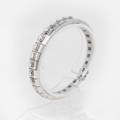 Bracciale a Fascia in Oro Bianco e Diamanti
