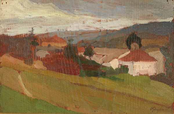 Oscar Ghiglia : La consuma  (1915-18)  - Olio su tavoletta - Auction XIX and XX Century Paintings and Sculptures - Casa d'aste Farsettiarte