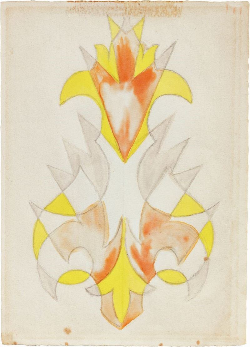 Giacomo Balla - Fiore Futurista - Progetto Arancio, Giallo e Lilla