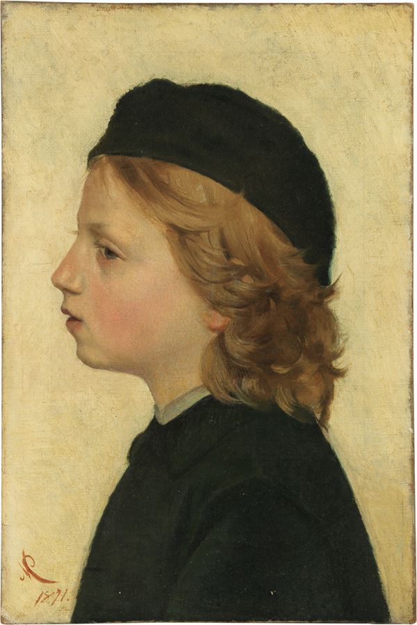 Niccol&#242; Cannicci : L'adolescente  (1871)  - Olio su tela - Asta Dipinti e Sculture del XIX e XX secolo - Casa d'aste Farsettiarte