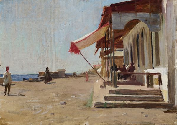Ignoto orientalista del XX secolo - Sulla spiaggia