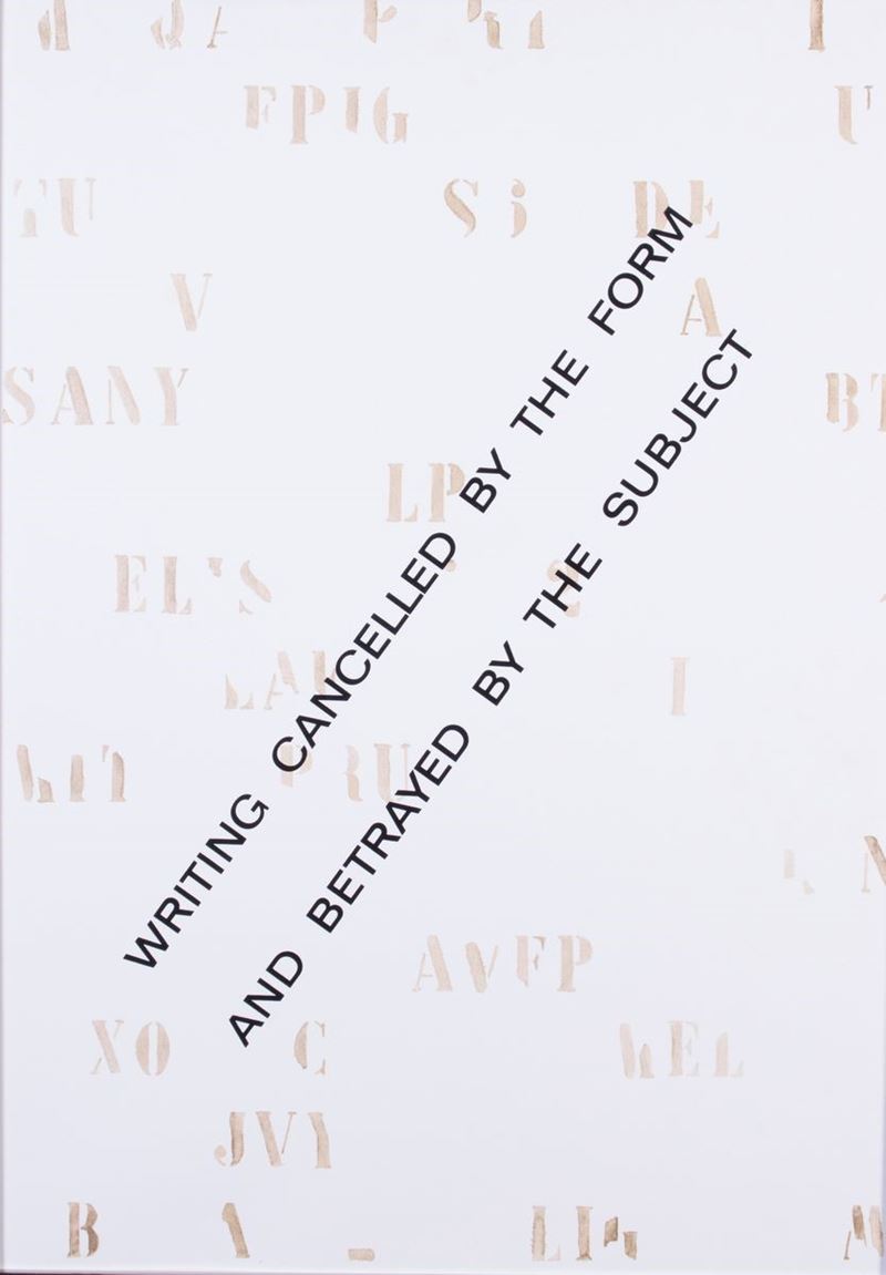 Vincenzo Agnetti - Writing Cancelled By The Form And Betrayed By The Subject