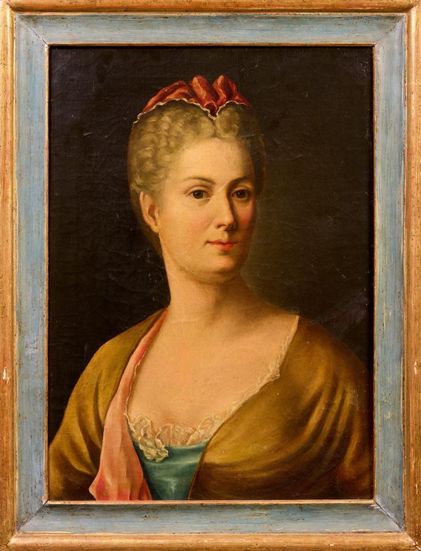 Ignoto del XIX secolo : Ritratto di dama  (1877)  - Olio su tela - Asta PARADE II - Dipinti e Disegni del XIX e XX secolo - Casa d'aste Farsettiarte