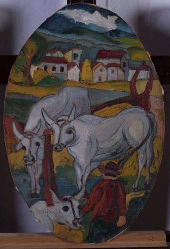 Giuseppe Serafini - Contadino con Buoi