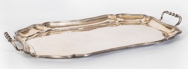 Vassoio rettangolare in argento