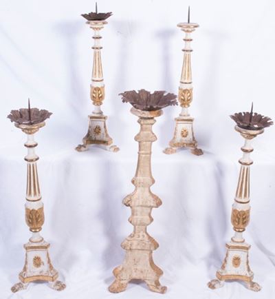 Cinque Candelabri da Altare