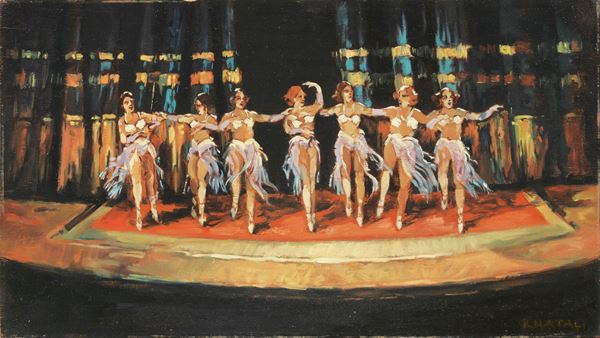 Renato Natali : Ballerine  - Olio su compensato - Auction XIX and XX Century Paintings and Sculptures - Casa d'aste Farsettiarte