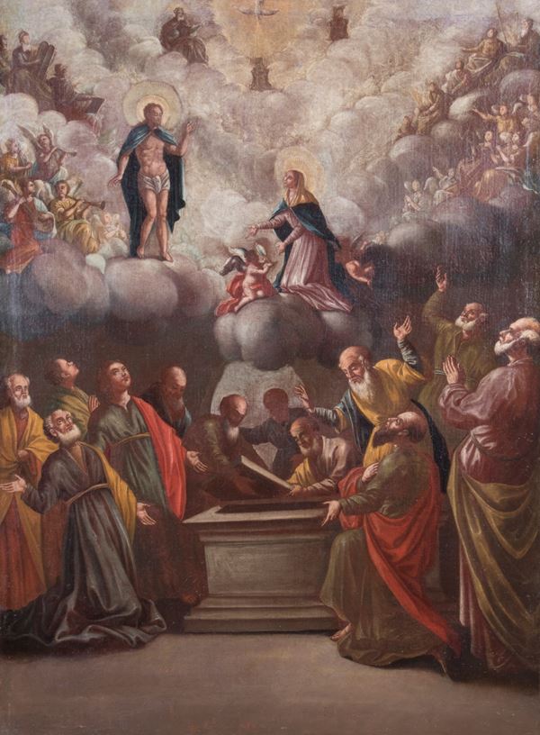 Scuola napoletana fine XVII secolo - Resurrezione e ascensione di Cristo
