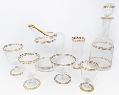 Elegante Servito di Bicchieri in Vetro Soffiato Nason e Moretti
