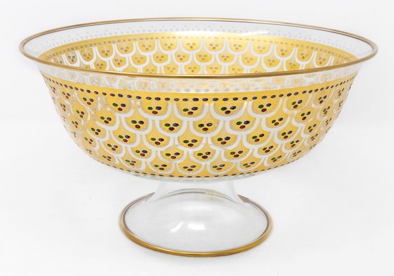 Coppa in vetro soffiato trasparente