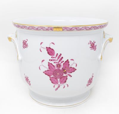 Rinfrescatoio Biansato in Porcellana Herend "apponyi Fucsia"