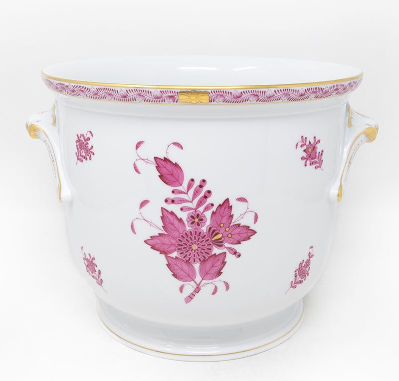 Rinfrescatoio Biansato in Porcellana Herend "apponyi Fucsia"