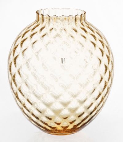 Vaso in Vetro Soffiato Color Miele Ivv (industria Vetraria Valdarnese) "infiore"