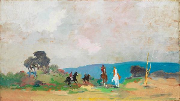 Renato Natali : Campagna maremmana  - Olio su tavola - Auction PARADE II - XIX and XX Century Paintings and Drawings - Casa d'aste Farsettiarte