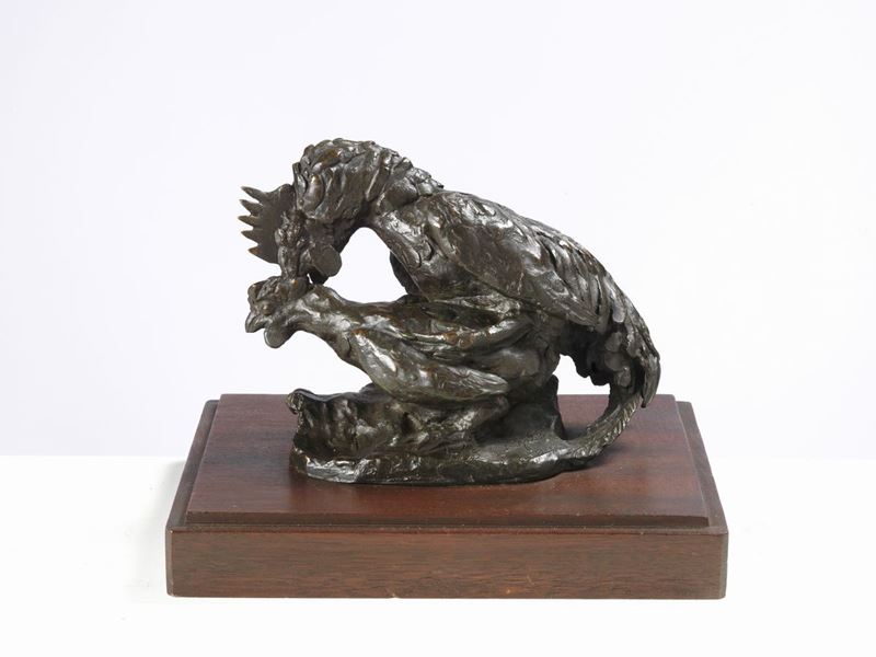 Antonio Ligabue - Gallo e Gallina Accoppiati