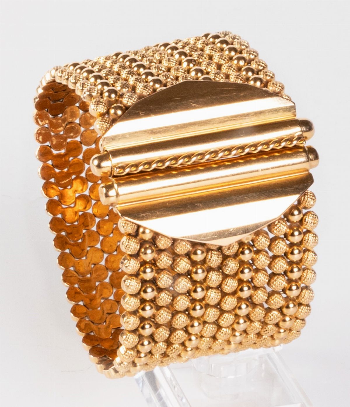 Bracciale a Fascia Morbida in Oro Giallo, Anni Quaranta-cinquanta