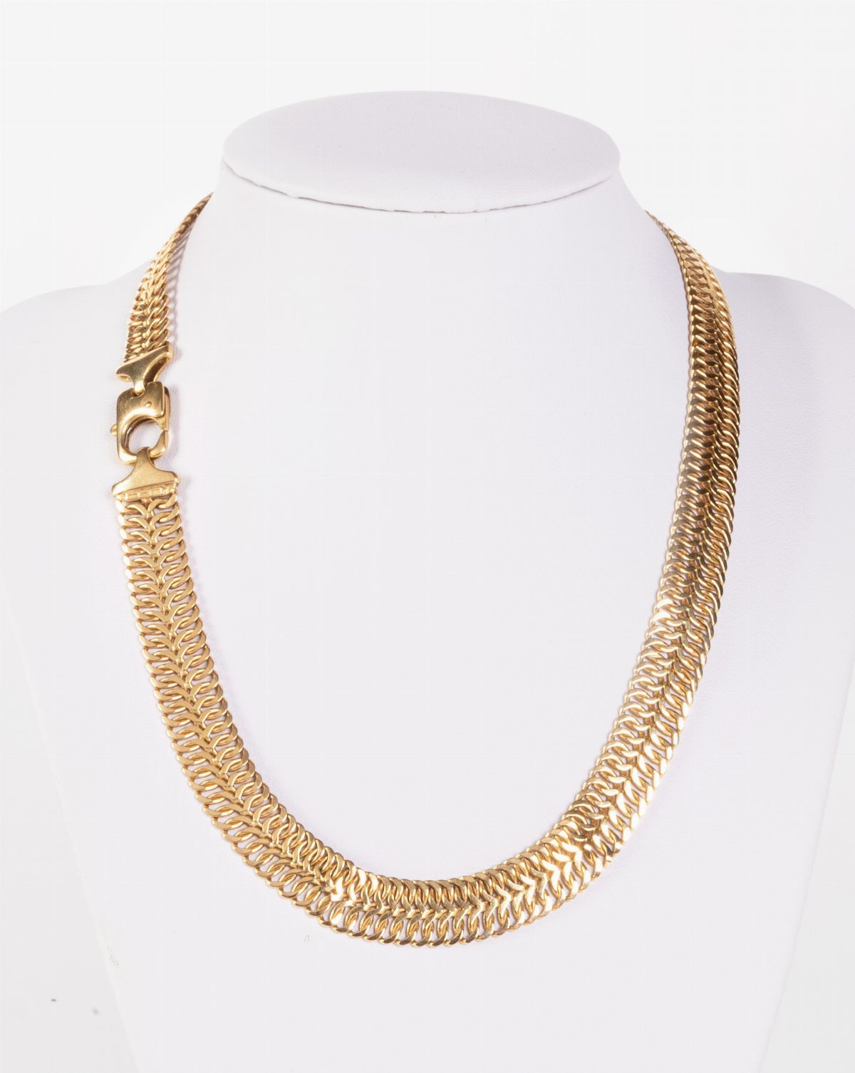 Collana Girocollo a Maglia Intrecciata in Oro Giallo