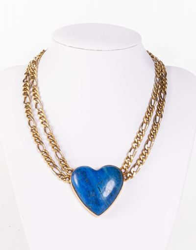Collana Girocollo in Oro Giallo con Lapislazzulo