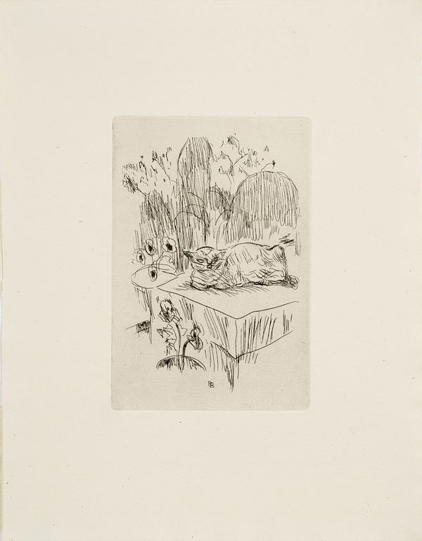 Pierre Bonnard : Le chat  - Acquaforte - Auction Parade I - Contemporary Art - Casa d'aste Farsettiarte