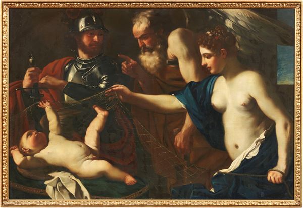 Giovanni Francesco Barbieri, detto il Guercino (bottega di) - Venere, Marte, Amore e il Tempo