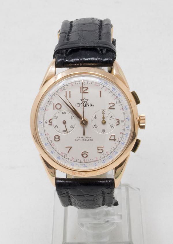 Lemania Cronografo orologio da polso, anni Cinquanta