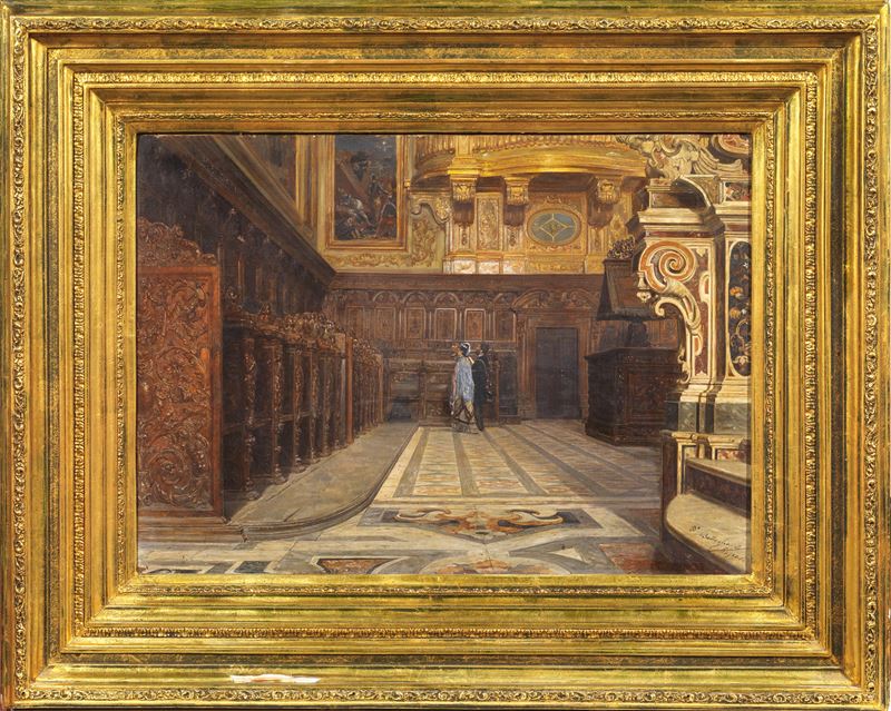 Domenico Battaglia - Interno del Coro della Chiesa di San Severino a Napoli