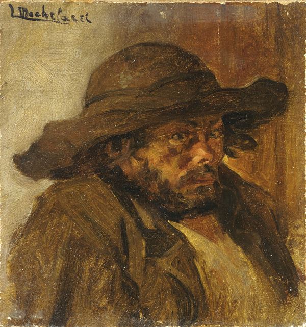 Luigi Michelacci : Il carbonaio  - Olio su tavola - Auction XIX and XX Century Paintings and Sculptures - Casa d'aste Farsettiarte