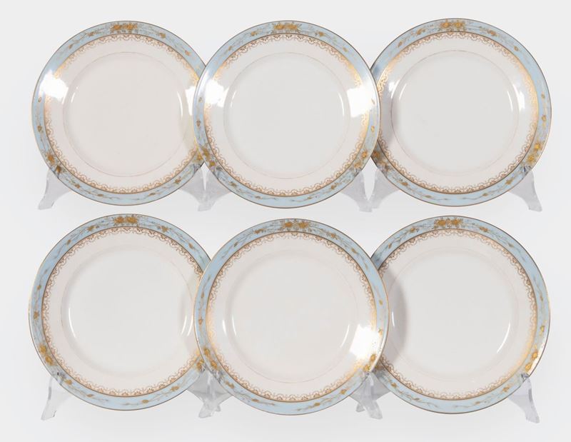 Sei Piatti da Dolce in Ceramica Limoges