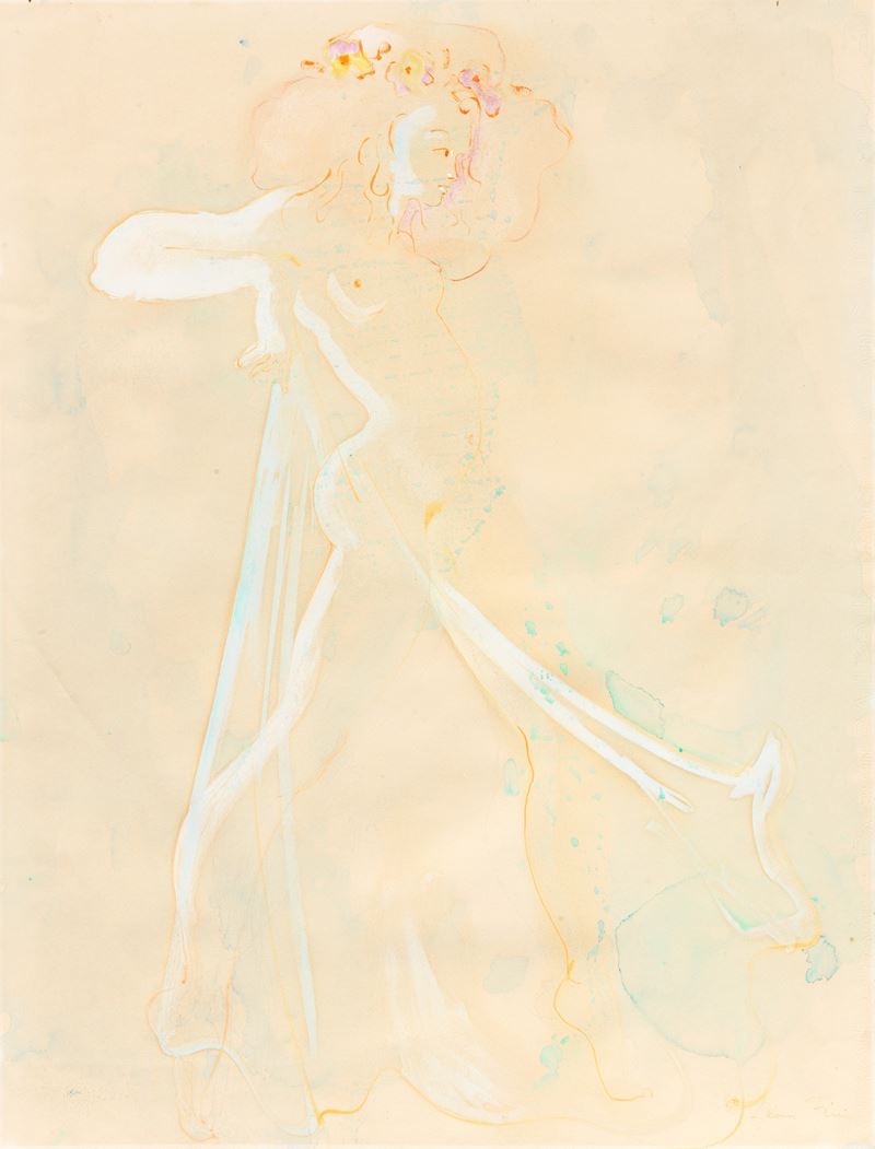 Léonor Fini - Nudo con Fiori in Testa