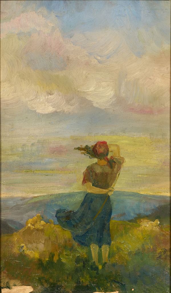 Ignoto fine XIX secolo - Donna che guarda il mare